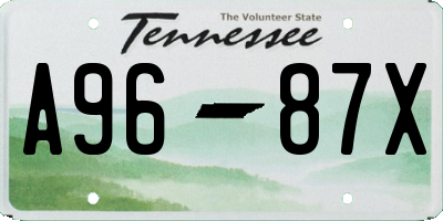 TN license plate A9687X