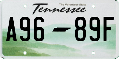 TN license plate A9689F