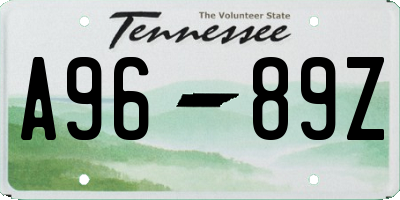 TN license plate A9689Z