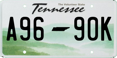 TN license plate A9690K
