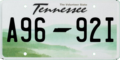 TN license plate A9692I