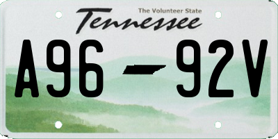 TN license plate A9692V