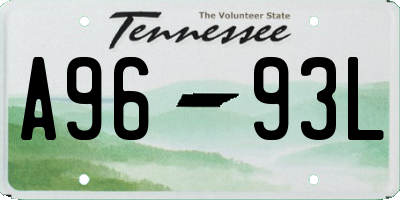 TN license plate A9693L