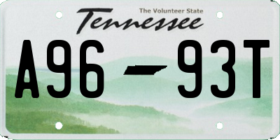 TN license plate A9693T