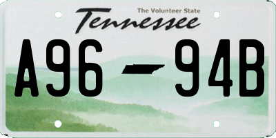 TN license plate A9694B