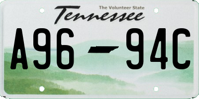 TN license plate A9694C