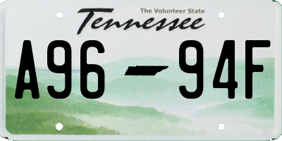 TN license plate A9694F