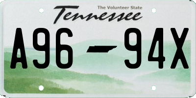 TN license plate A9694X