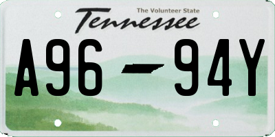 TN license plate A9694Y