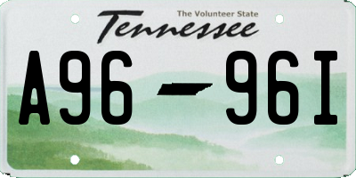 TN license plate A9696I