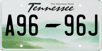 TN license plate A9696J