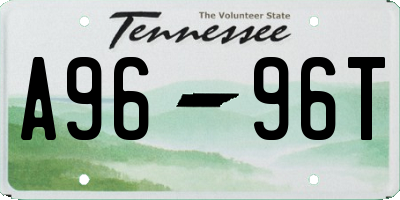 TN license plate A9696T