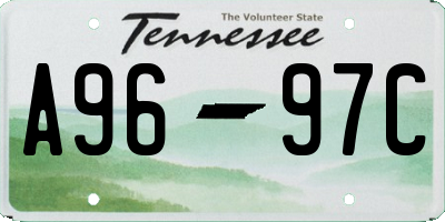 TN license plate A9697C