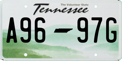 TN license plate A9697G