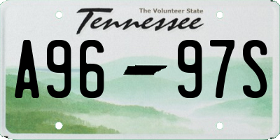 TN license plate A9697S