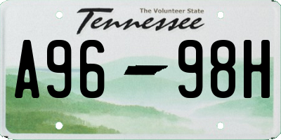 TN license plate A9698H