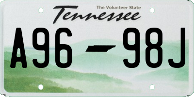 TN license plate A9698J