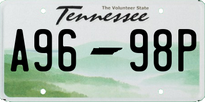 TN license plate A9698P