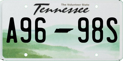 TN license plate A9698S