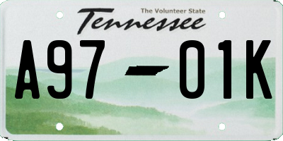 TN license plate A9701K