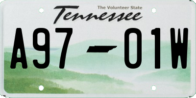 TN license plate A9701W