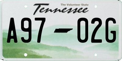 TN license plate A9702G