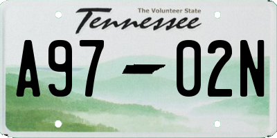 TN license plate A9702N