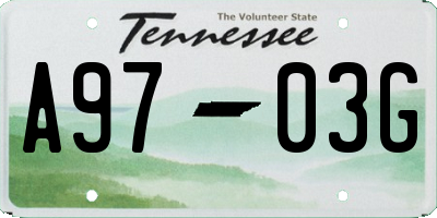 TN license plate A9703G