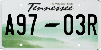 TN license plate A9703R