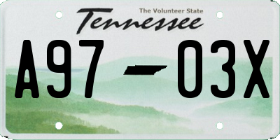 TN license plate A9703X