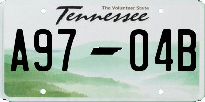 TN license plate A9704B