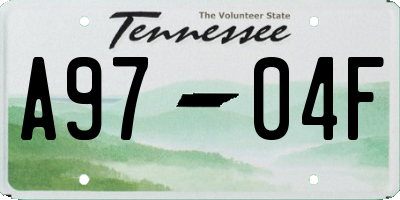 TN license plate A9704F