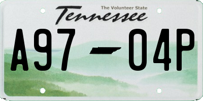 TN license plate A9704P