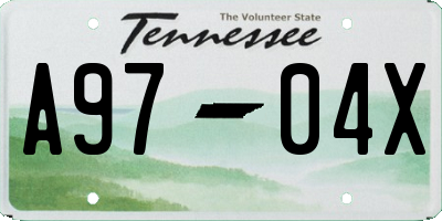 TN license plate A9704X