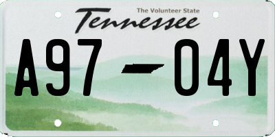 TN license plate A9704Y