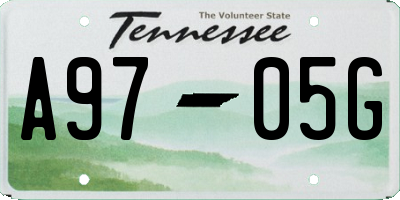 TN license plate A9705G