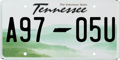 TN license plate A9705U