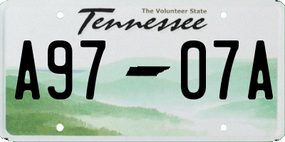 TN license plate A9707A