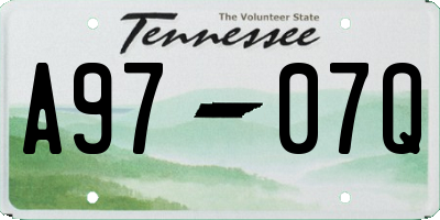 TN license plate A9707Q