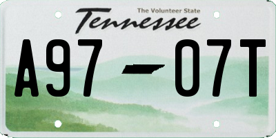 TN license plate A9707T