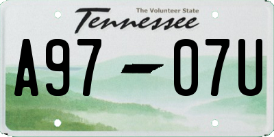 TN license plate A9707U
