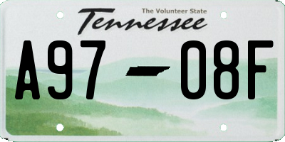 TN license plate A9708F
