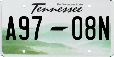 TN license plate A9708N