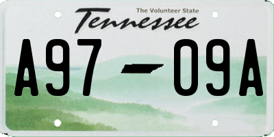 TN license plate A9709A
