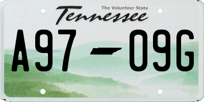 TN license plate A9709G