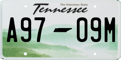 TN license plate A9709M