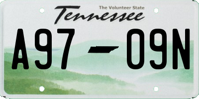 TN license plate A9709N