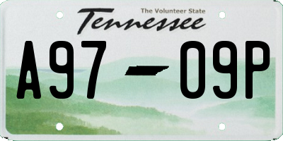 TN license plate A9709P