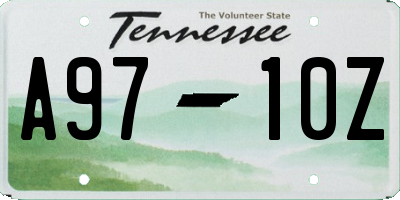 TN license plate A9710Z