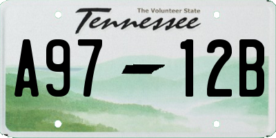 TN license plate A9712B